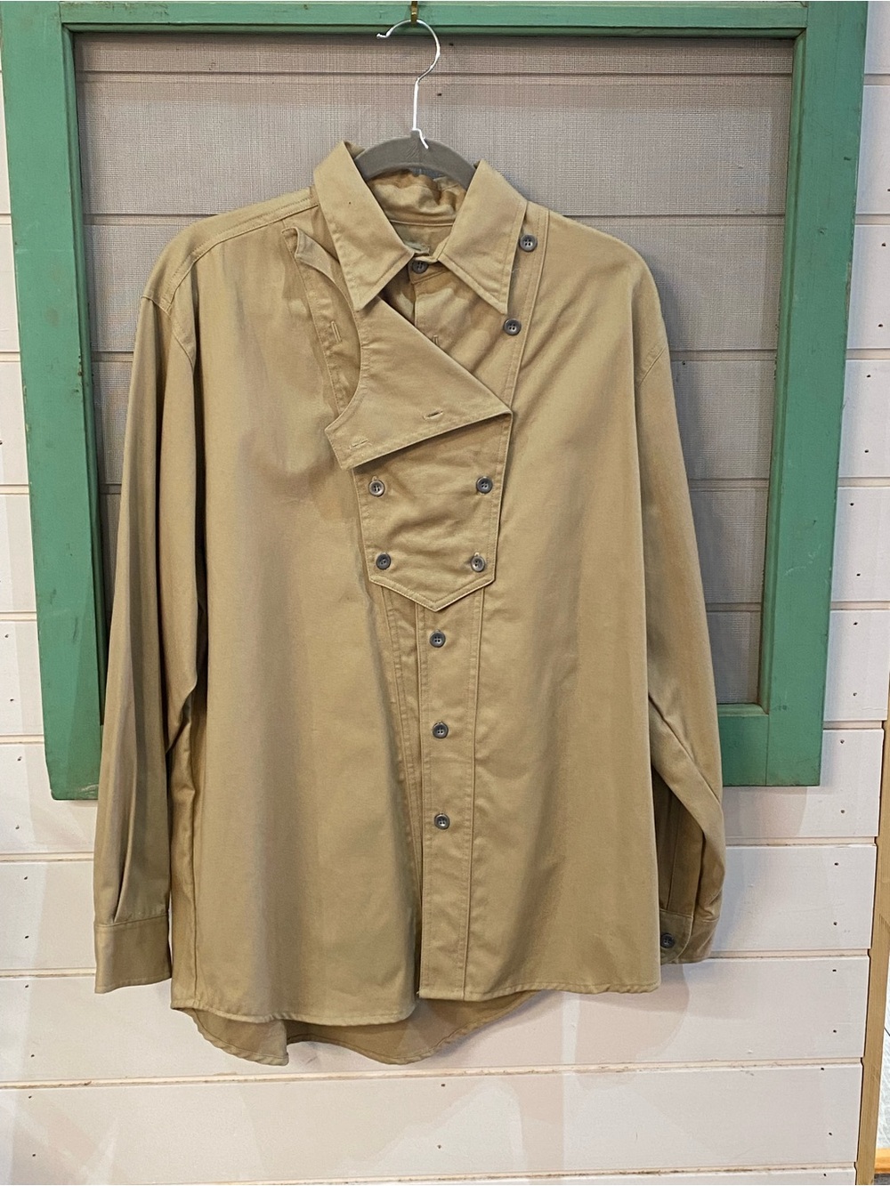 Men's Tan Utility Button-Front Jacket/Shirt - Med